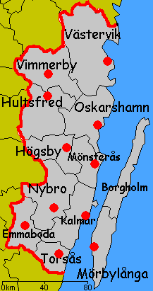 Kalmar(Öland) läns karta