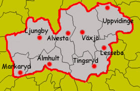 Kronoberg läns karta
