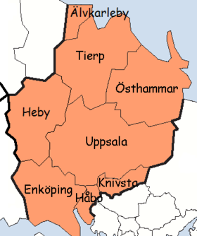 Uppsala läns karta