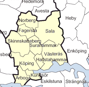 Västmanland läns karta